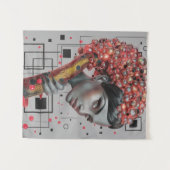 ラインのエレガンス：女性の側面の3D深さ教授 タペストリー (正面(横))