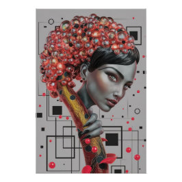 ラインのエレガンス：女性の側面の3D深さ教授 ポスター