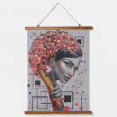 ラインのエレガンス：女性の側面の3D深さ教授 吊り下げ型タペストリー (正面)