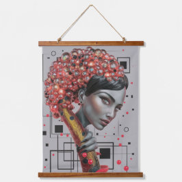 ラインのエレガンス：女性の側面の3D深さ教授 吊り下げ型タペストリー