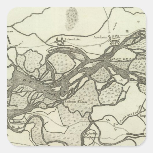 ラインのコースの地図 スクエアシール (正面)