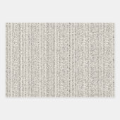 ラインのテクスチャのミニマル素朴 ラッピングペーパーシート (正面2)