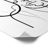 ラインのミニマル顔スケッチ ポスター (角)