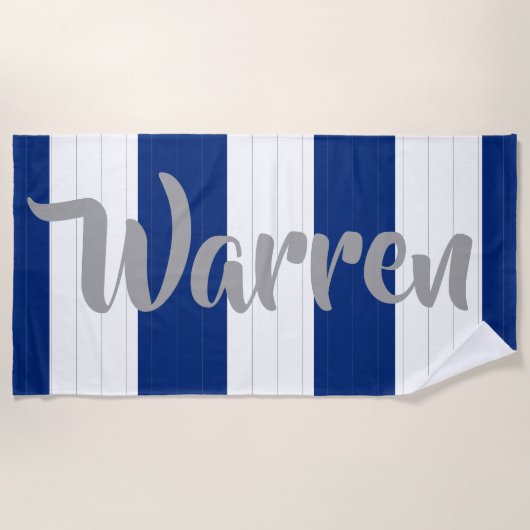 ラインはあなた自身の一流のビーチタオルを縞で飾ります ビーチタオル (正面)