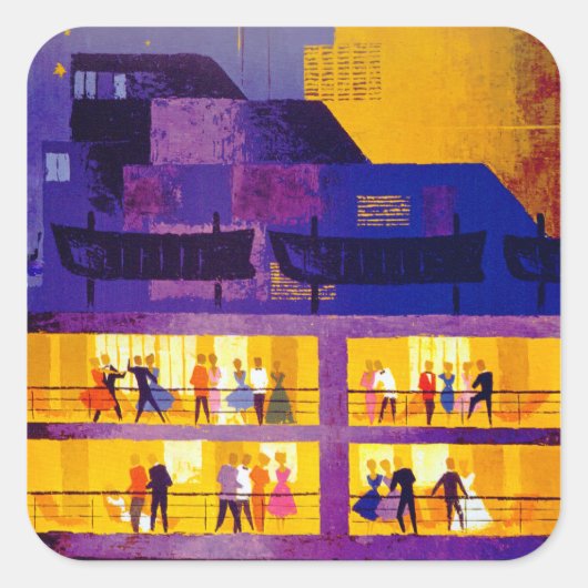 ラインをデッキのパーティーに向ける スクエアシール (正面)