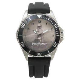 ラインを操作する消防士 腕時計