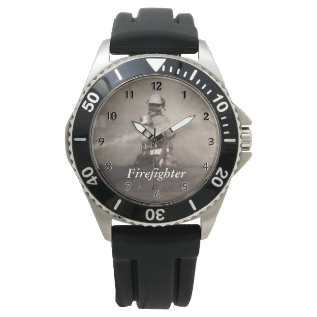 ラインを操作する消防士 腕時計 (正面)