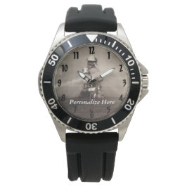 ラインを操作する消防士 腕時計