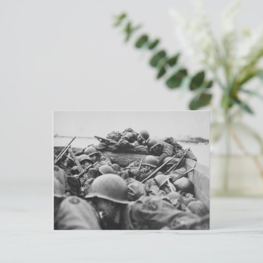 ラインを横断する第二次世界大戦の連合軍の兵士 ポストカード (スタンド正面)