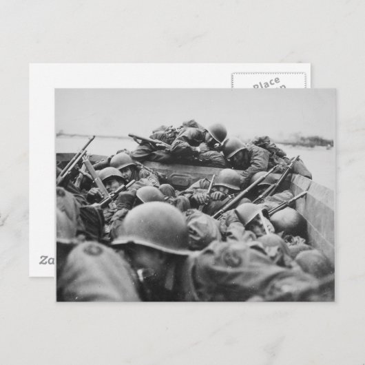 ラインを横断する第二次世界大戦の連合軍の兵士 ポストカード (正面/裏面)