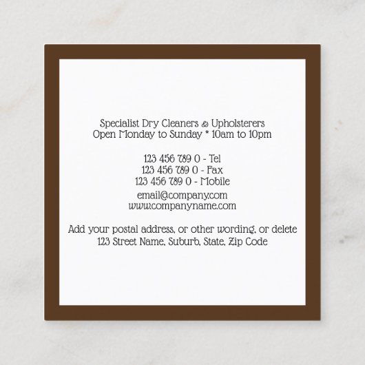 ラインアニマルプリントの洗濯のシックなソックス スクエア名刺 (裏面)