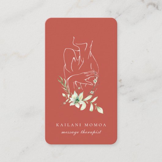 ラインアモダンートフェミニンフローラオレンジ 名刺 (正面)