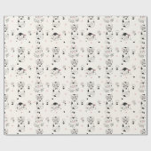 ラインアートかわいい子ネコ「愛してる」 ラッピングペーパー (フラット)