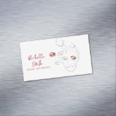 ラインアートのファッション メイクアップ、メイクアップアーティストのブランディング マグネット名刺 (インサイチュ)