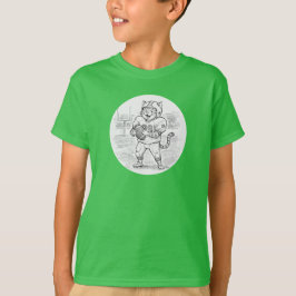 ラインアートのフットボールキティ - 非営利団体支援 Tシャツ