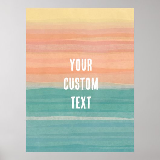 ラインアートの日の出カスタムデザイン ポスター (正面)