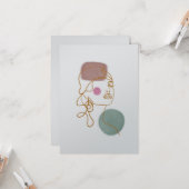 ラインアートの美しい顔 - フラットグリーティングカード カード (正面/裏面インサイチュ)