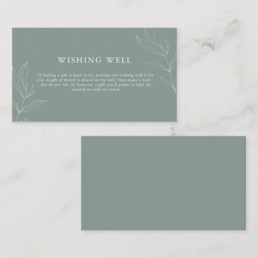 ラインアートの葉のセージ良いエンクロージャカードを望む エンクロージャーカード (正面/裏面)