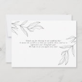 ラインアートの葉のリーフサンキューカード サンキューカード (裏面)