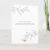 ラインアートの葉の葉の彼女の誓いのカード カード (裏面)