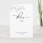 ラインアートの葉の葉の彼女の誓いのカード カード (正面)