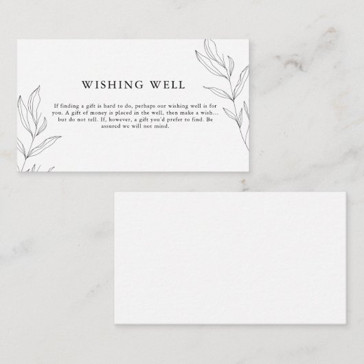 ラインアートの葉の葉を望む井戸のエンクロージャカード エンクロージャーカード (正面/裏面)