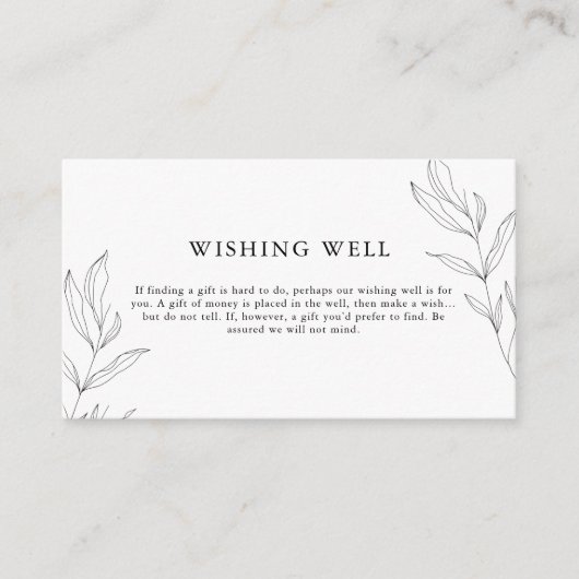 ラインアートの葉の葉を望む井戸のエンクロージャカード エンクロージャーカード (正面)