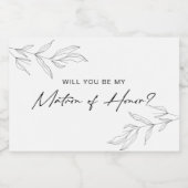 ラインアートの葉キャンドルラベルのマトロン フードラベル (シングルラベル)