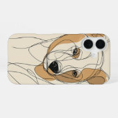 ラインアートの雌ライオン iPhone 16ケース (裏面横)