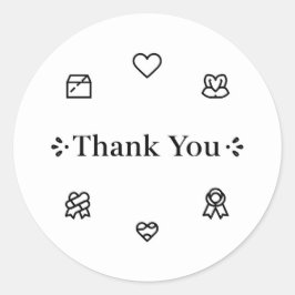 ラインアートのThank You ラウンドシール
