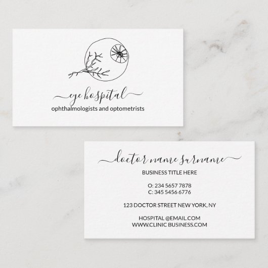 ラインアートアイドクター眼科医の眼科医 名刺 (正面/裏面)
