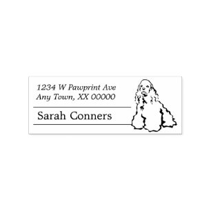 ラインアートアメリカンコッカースパニエル犬差出人住所 ラバースタンプ