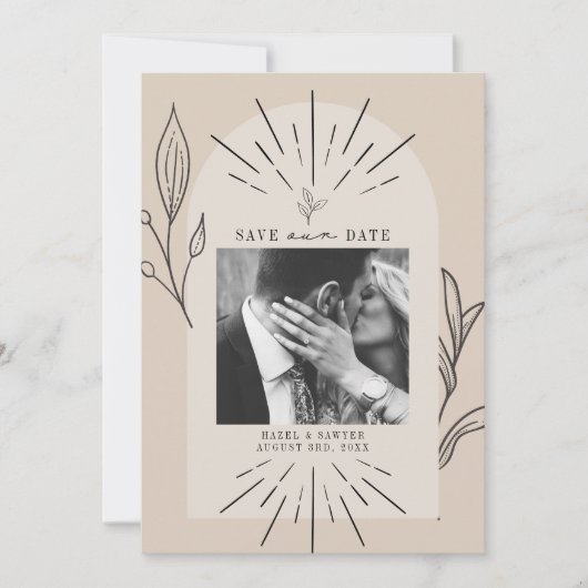 ラインアートアーチスクリプトデザートタン救写真The Dat セーブザデート (正面)