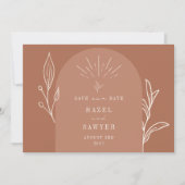 ラインアートアーチスクリプトデザートテラコッタ写真 セーブザデート (正面)