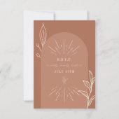 ラインアートアーチテラコッタスクリプ結婚ト 出欠カード (正面)