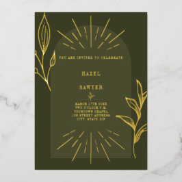 ラインアートアーチ植物園 箔招待状