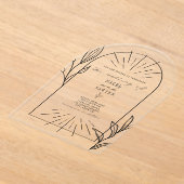 ラインアートアーチ結婚植物学 アクリル招待状 (レイダウン)