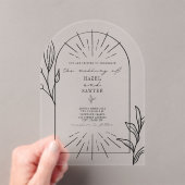 ラインアートアーチ結婚植物学 アクリル招待状 (インサイチュ (ポータブル))