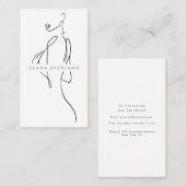 ラインアートインクミニマリストウーマンアポイントメントカード 予約カード (正面/裏面)