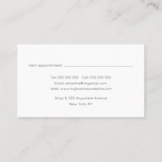 ラインアートインクモダン先住民職人ビジネス 予約カード (裏面)