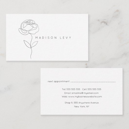 ラインアートインクモダン先住民職人ビジネス 予約カード (正面/裏面)