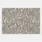 ラインアートインスパイア自然 – 幾何学黒とベージュ ラッピングペーパーシート (正面2)