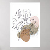 ラインアートウーマンウォールアート ポスター (正面)