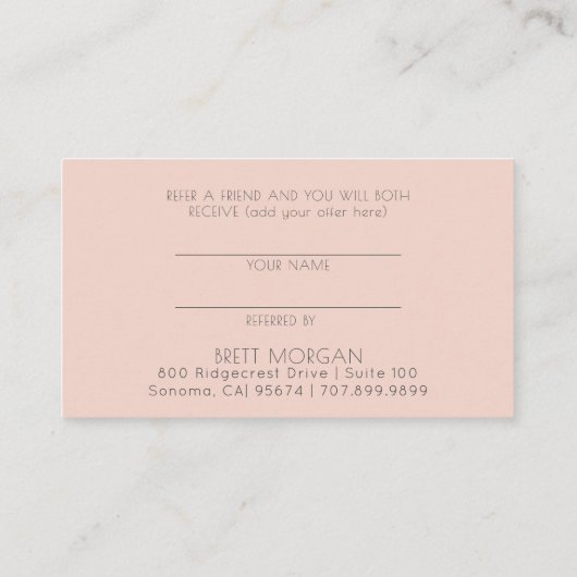 ラインアートウーマンメイクアップアーティスト紹介カード 紹介カード (裏面)