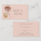 ラインアートウーマンメイクアップアーティスト紹介カード 紹介カード (正面/裏面)