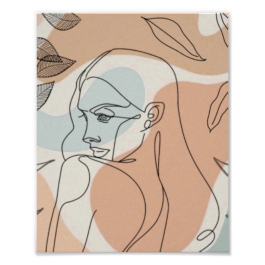 ラインアートウーマン離れと写真拡大 フォトプリント            (正面)