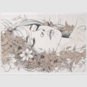 ラインアートウーマン4デコページ紙 薄葉紙 (正面)