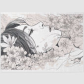 ラインアートウーマン7デコページ紙 薄葉紙 (正面)