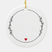 ラインアートカップル初めてのクリスマス 結婚した セラミックオーナメント (裏面)