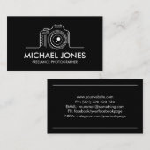 ラインアートカメラアイコン名刺 名刺 (正面/裏面)